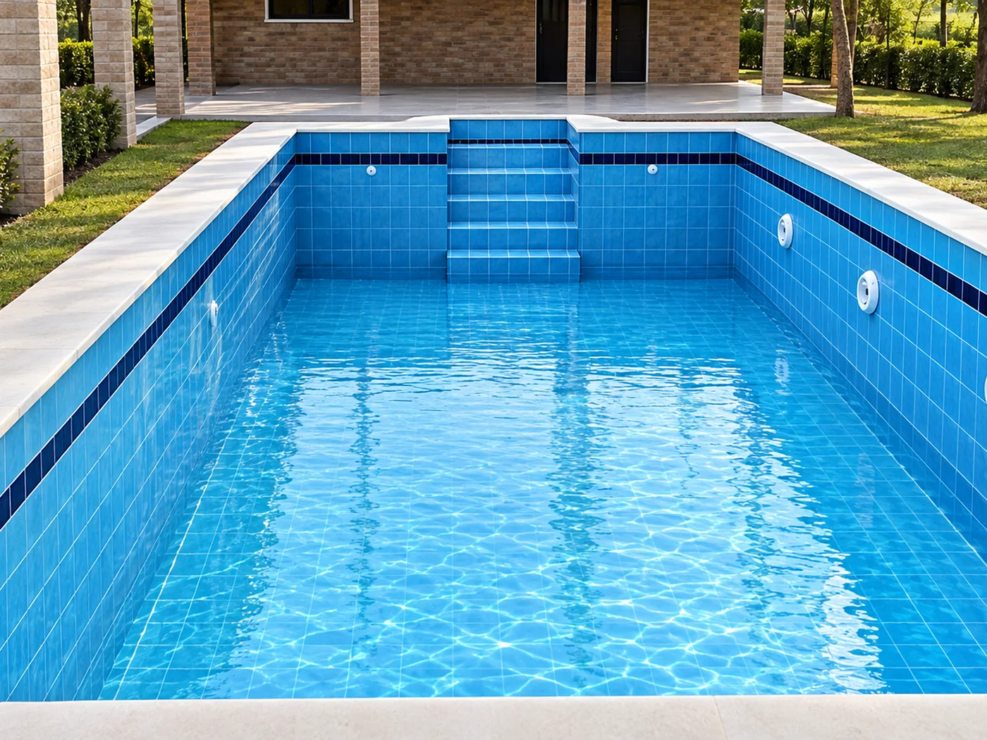 Piscina de hormigón terminada