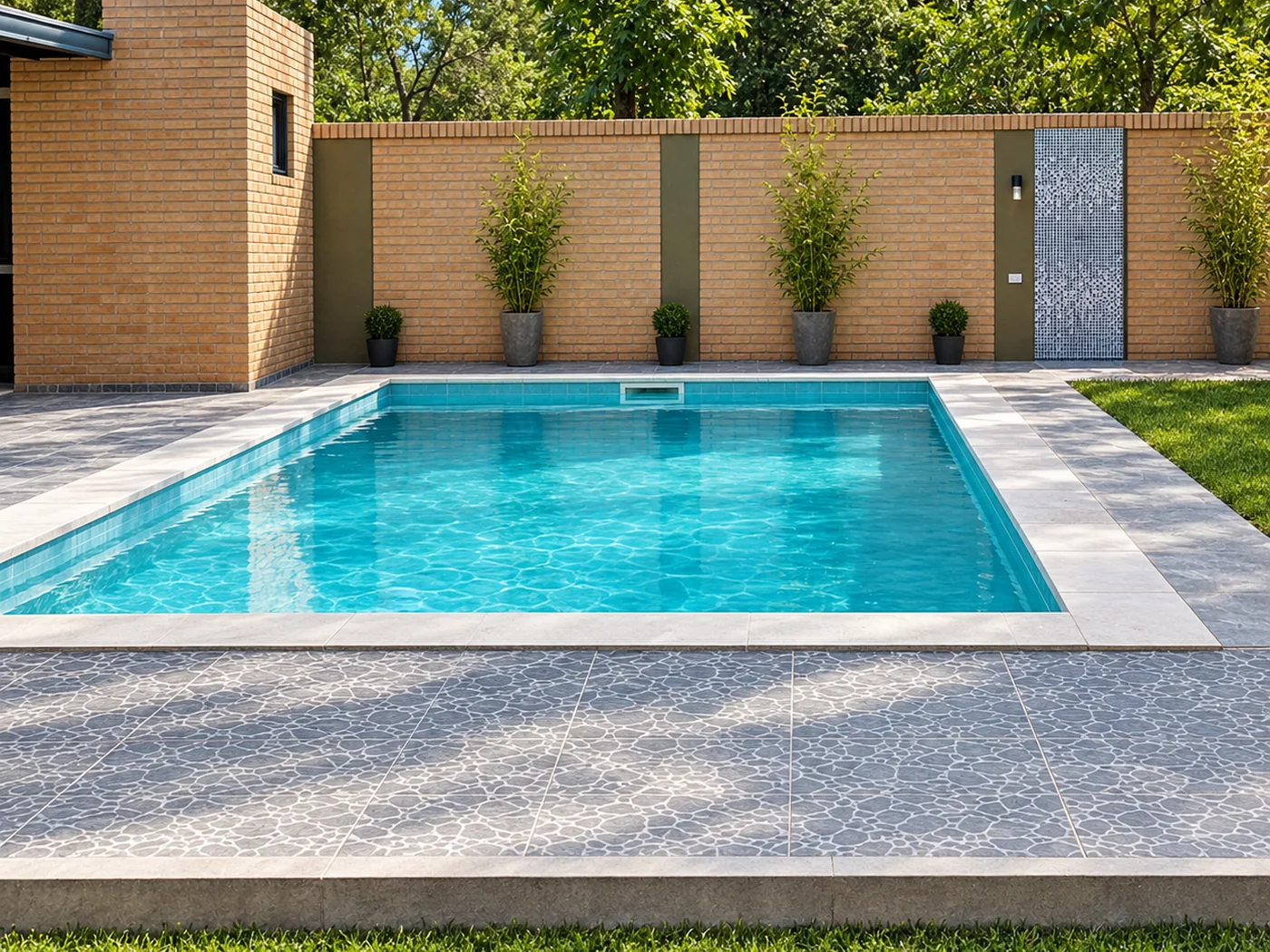 Piscina en patio de vivienda